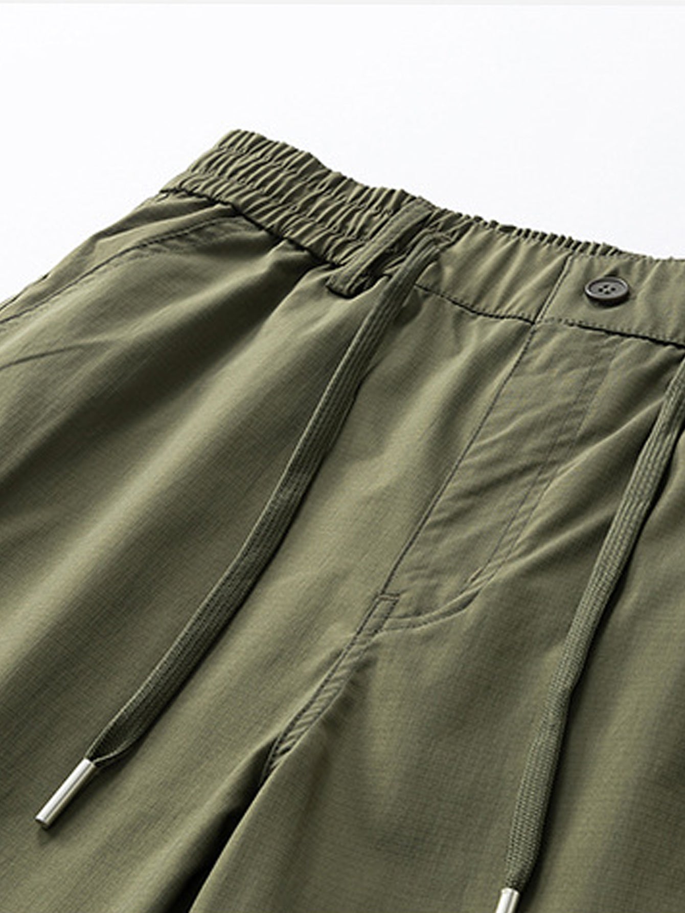Drawstring Nylon Cargo Shorts