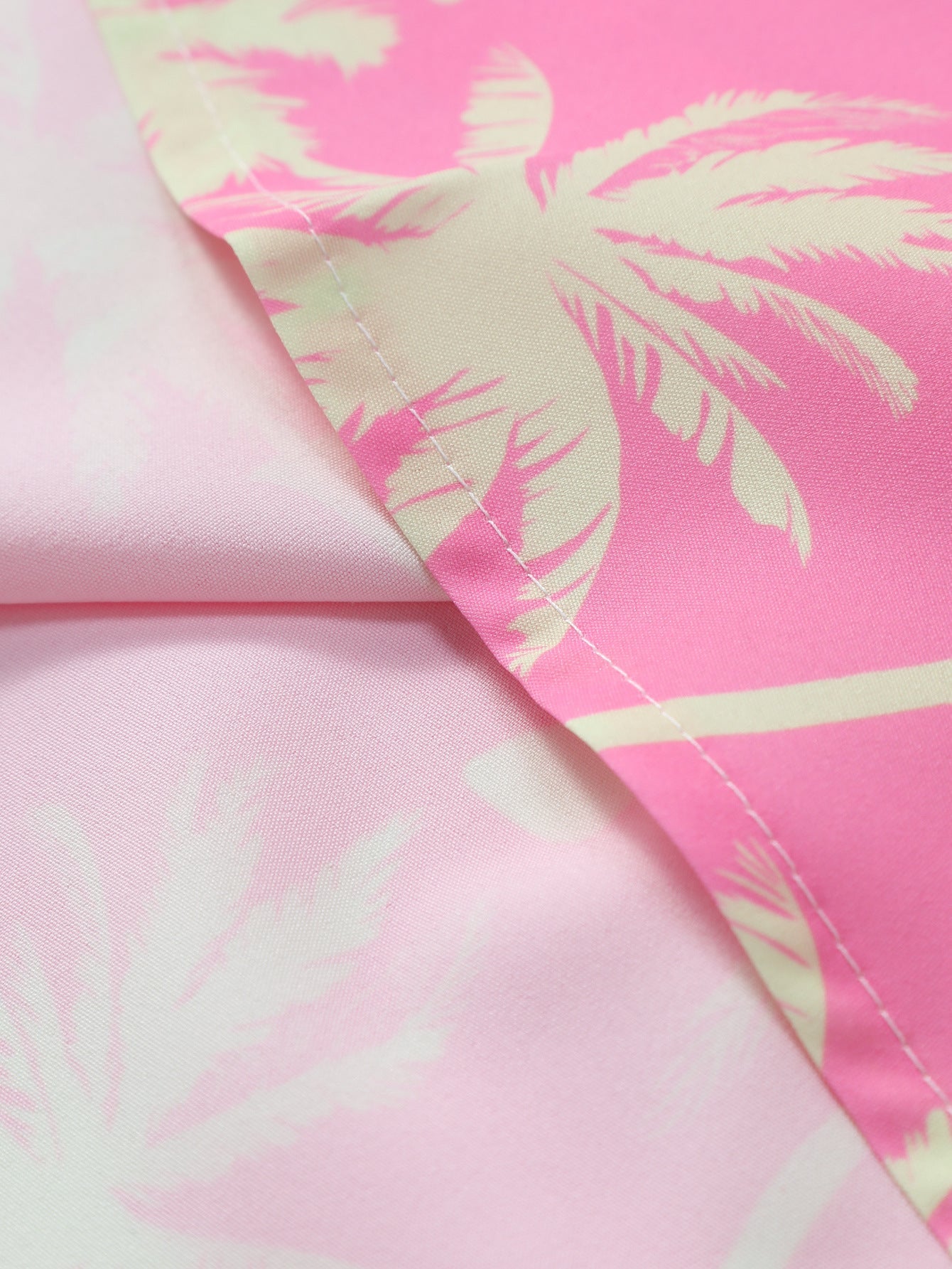 Palm Tree Print Button Up Shirt & Swim Shorts