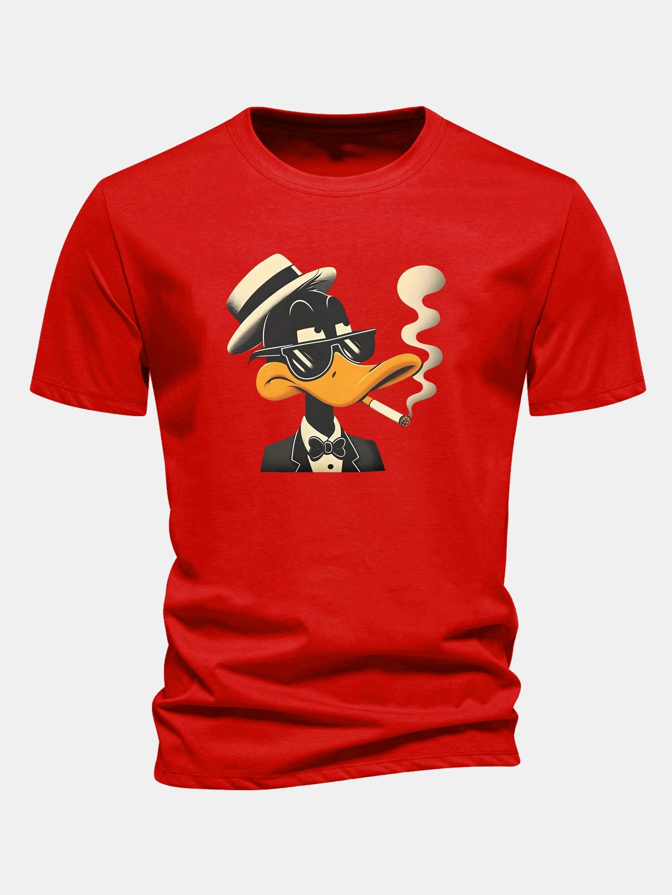 Regular Fit Dapper Duck Print Cotton T-Shirt