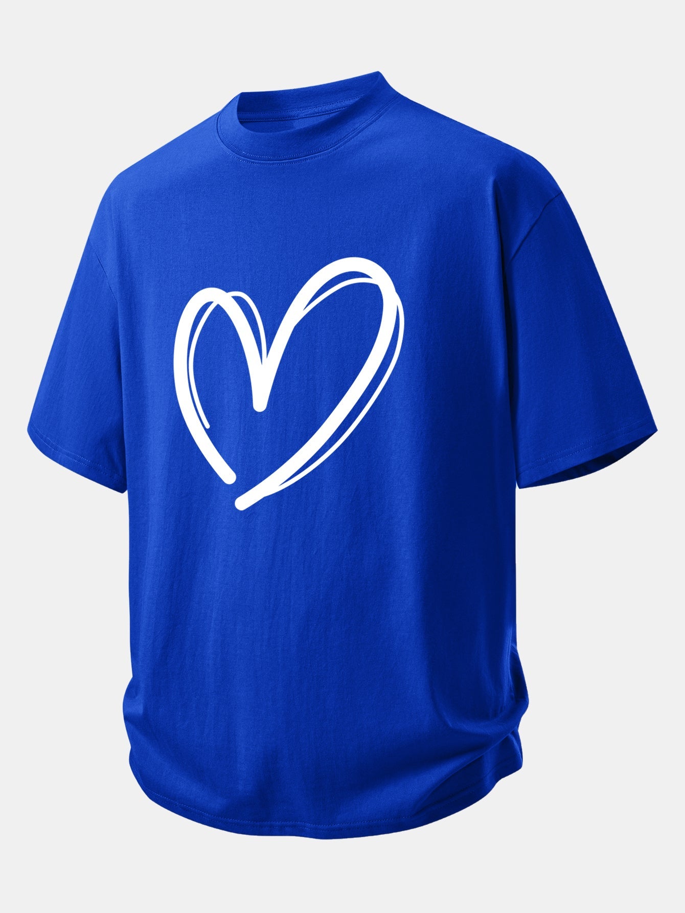 Relax Fit Heart Print Cotton T-Shirt
