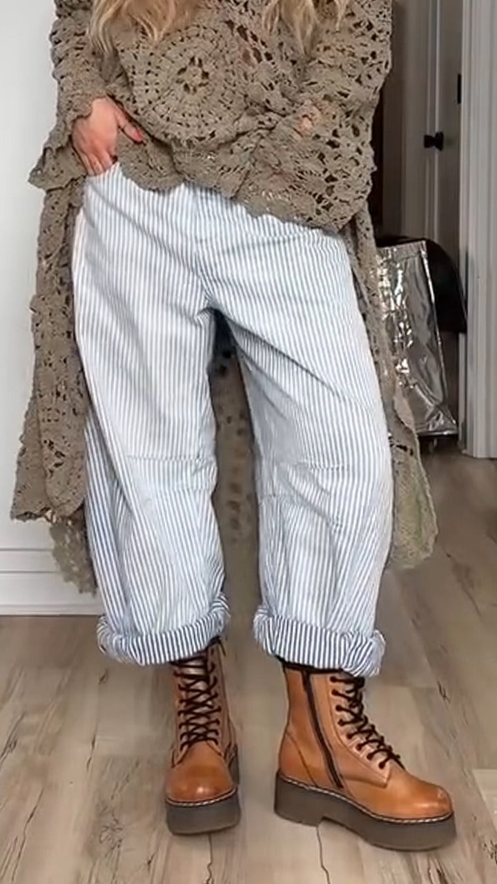 Top casual lungo da donna con scollo rotondo e dettagli traforati