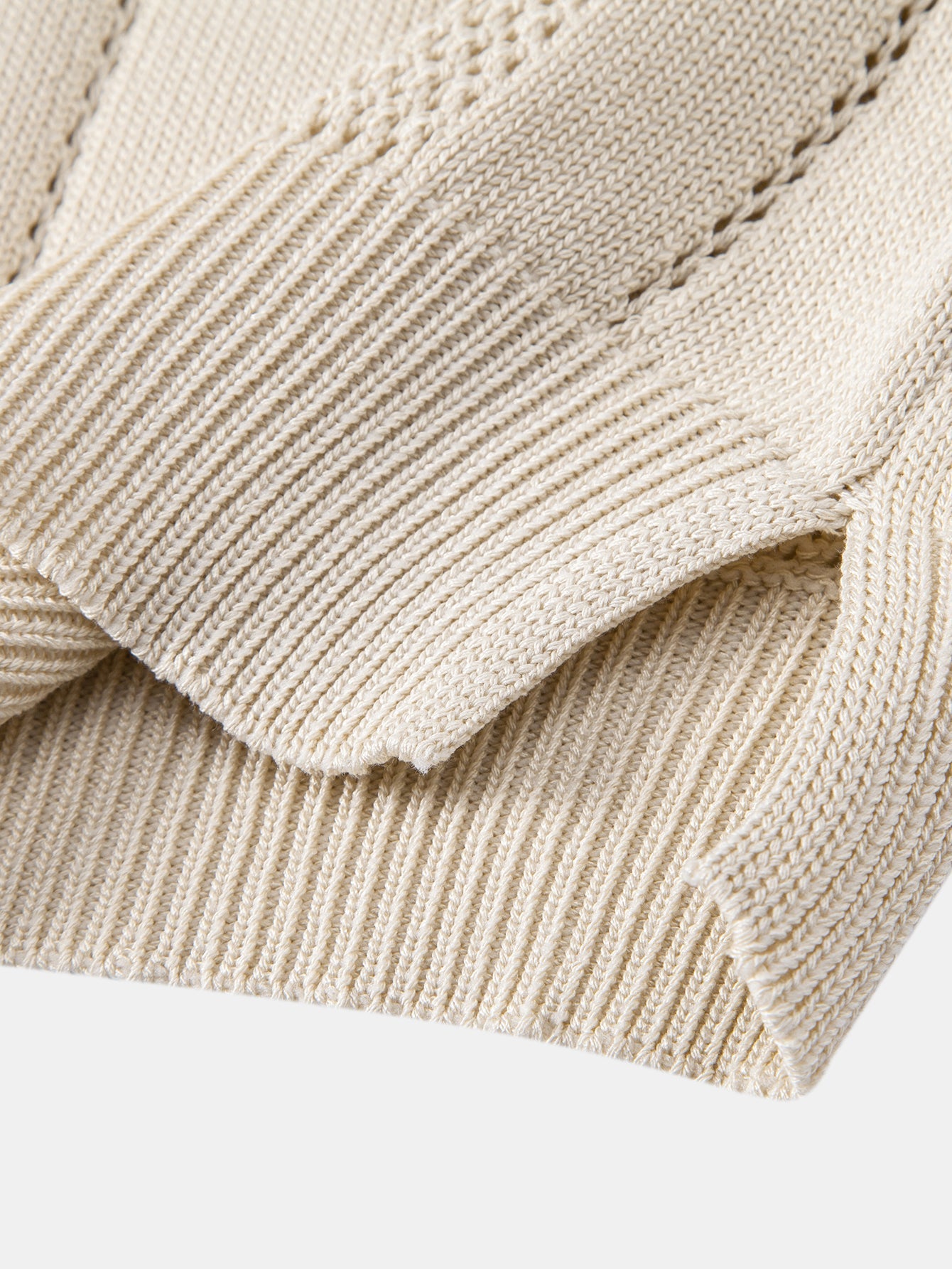 Johnny Collar Striped Open Knit Polo