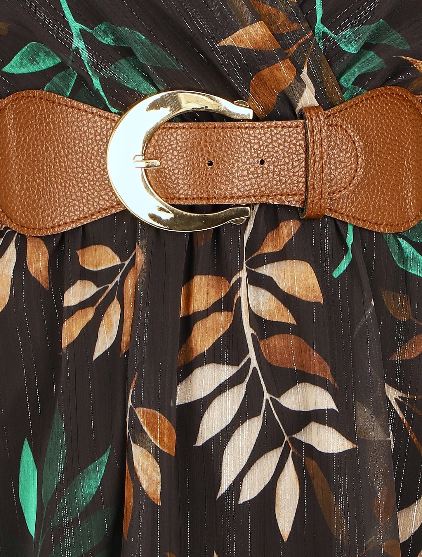 Elastische jurk met grafische print - Zwart/groen