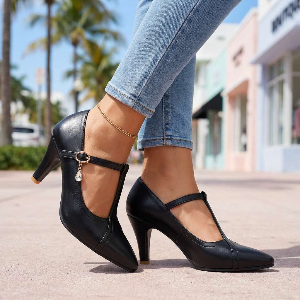 Victoria T-Strap Mary Jane Heel