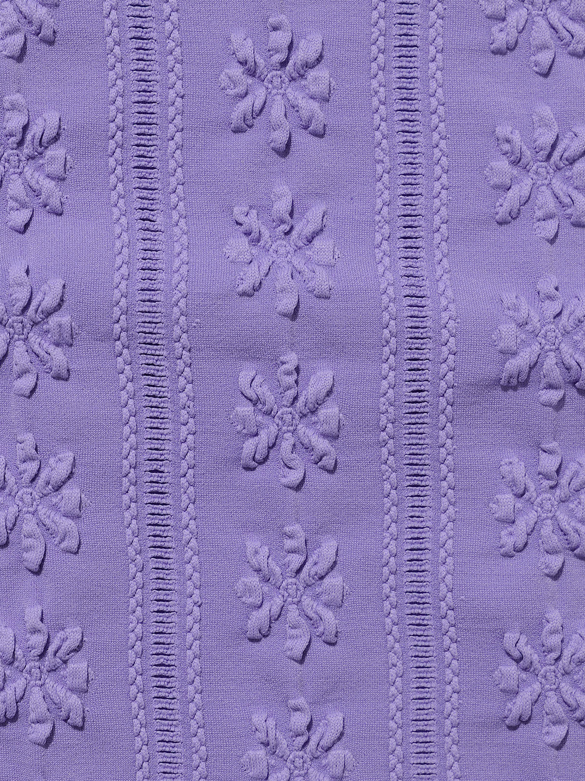 Purple Jacquard Cut-Out One-Piece Swimsuit