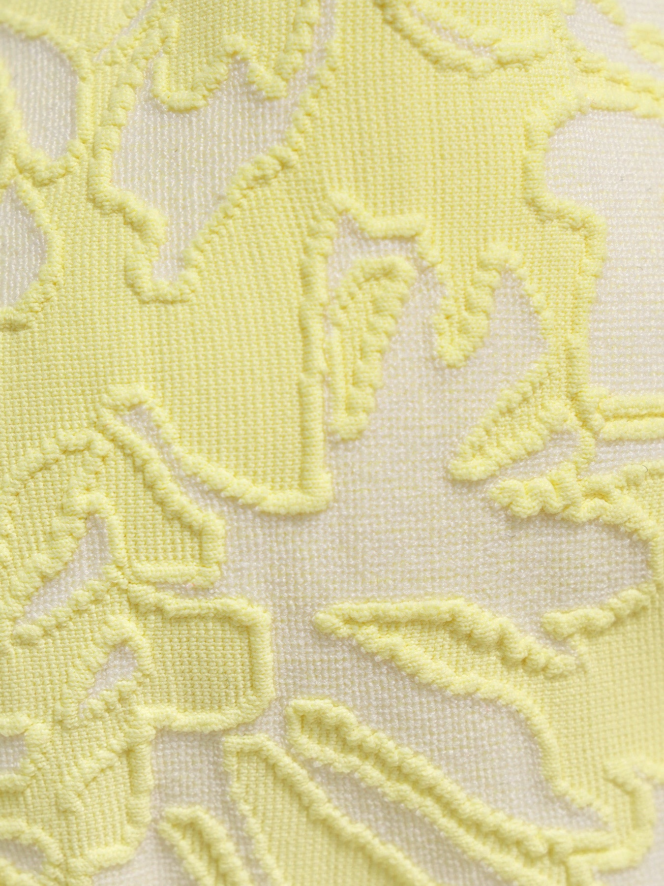 Yellow Textured Cutout O-Ring Bikini Top