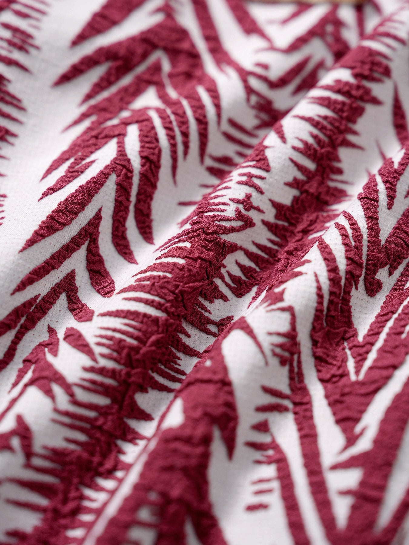 Wine Red Geometric Textured Knot Bikini Top