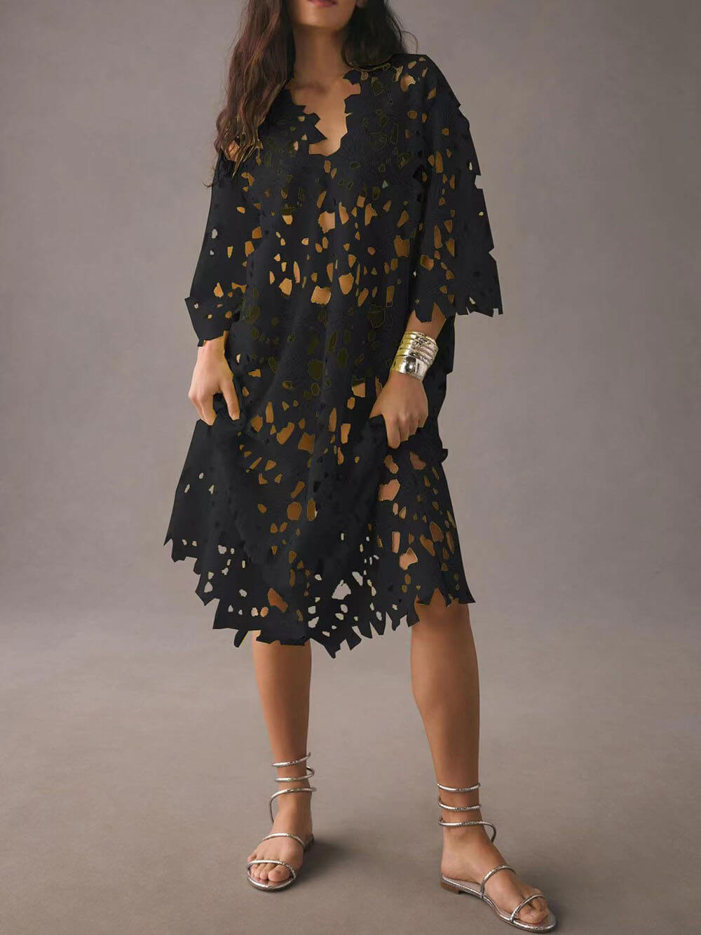 Lace Beach Cover-Up Midi Dress