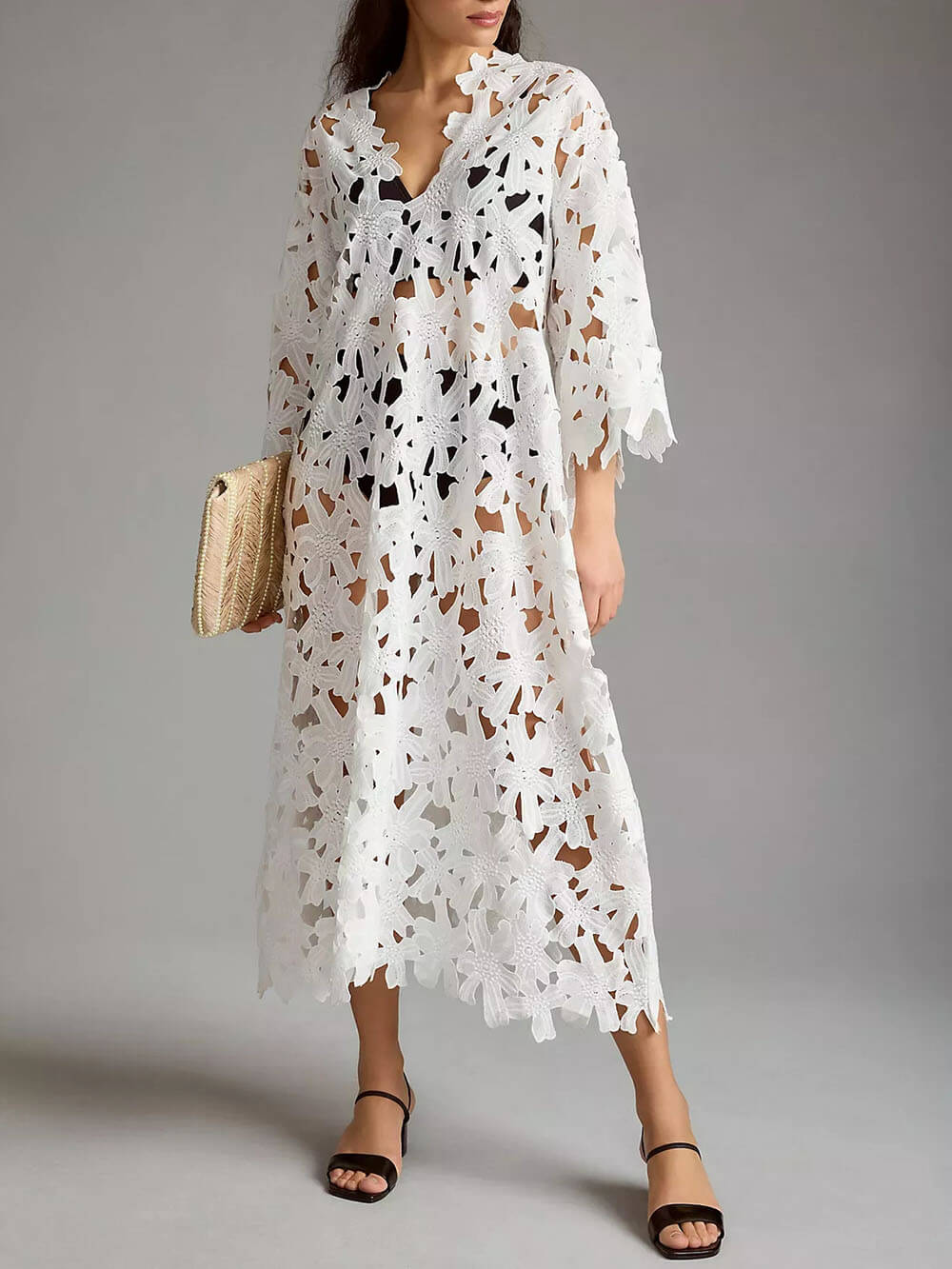 Lace Beach Cover-Up Midi Dress