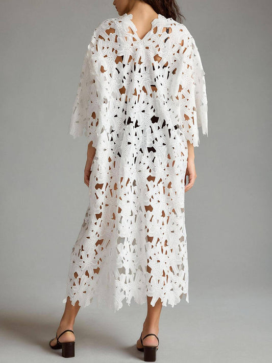 Lace Beach Cover-Up Midi Dress