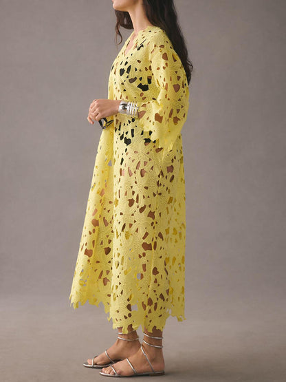 Lace Beach Cover-Up Midi Dress