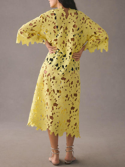 Lace Beach Cover-Up Midi Dress
