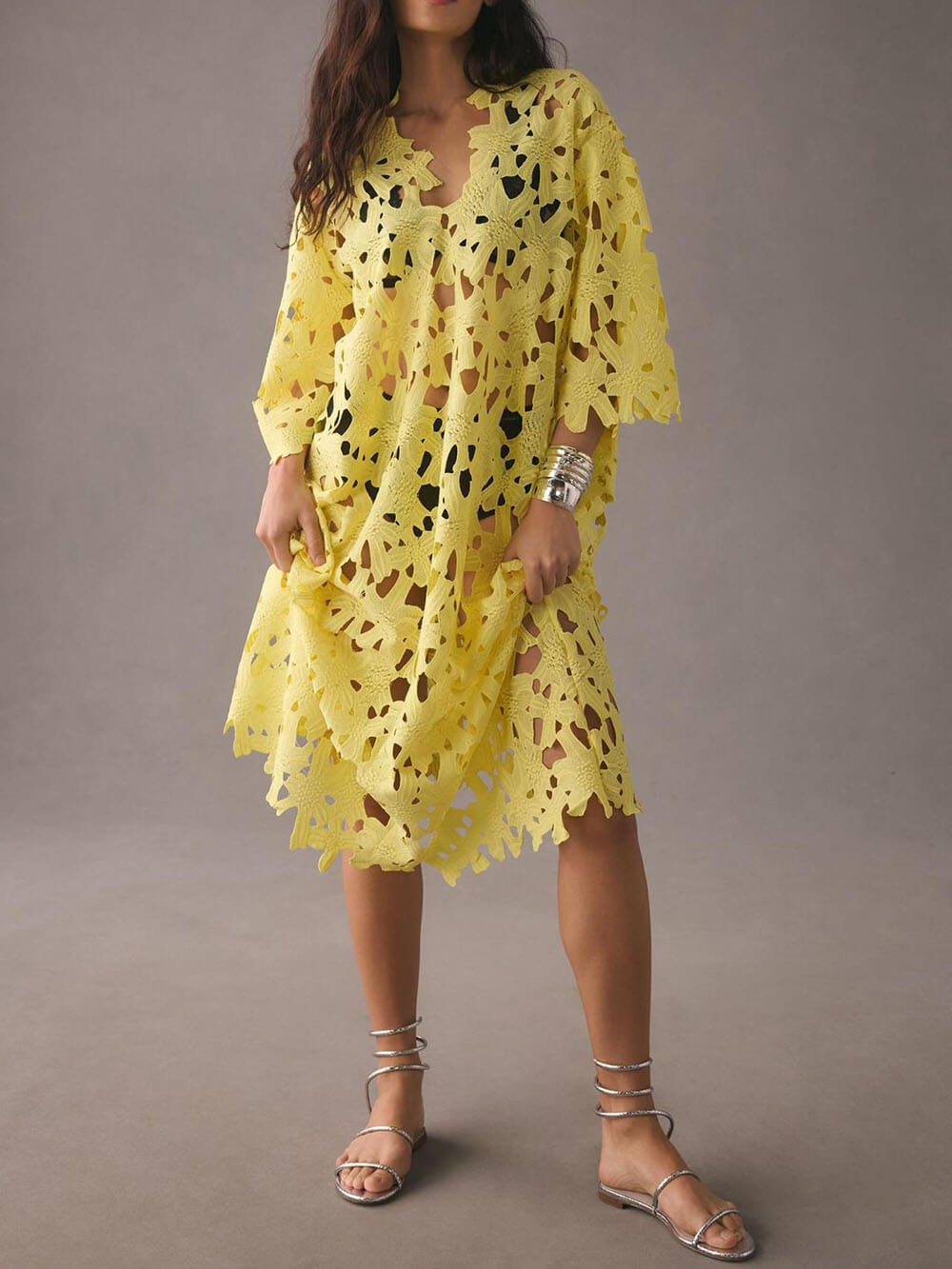 Lace Beach Cover-Up Midi Dress