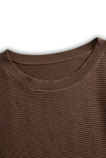 Round Neck Knitted Sweater & Skirt Set