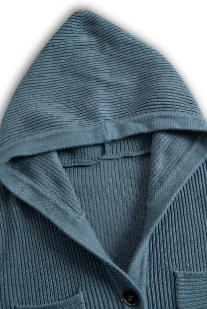 Slim Fit Hooded Knit Maxi Dress