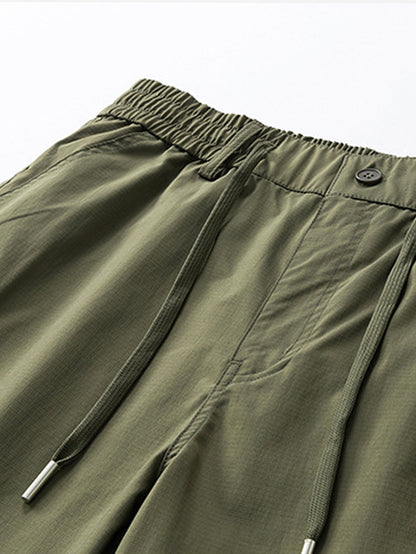 Drawstring Nylon Cargo Shorts