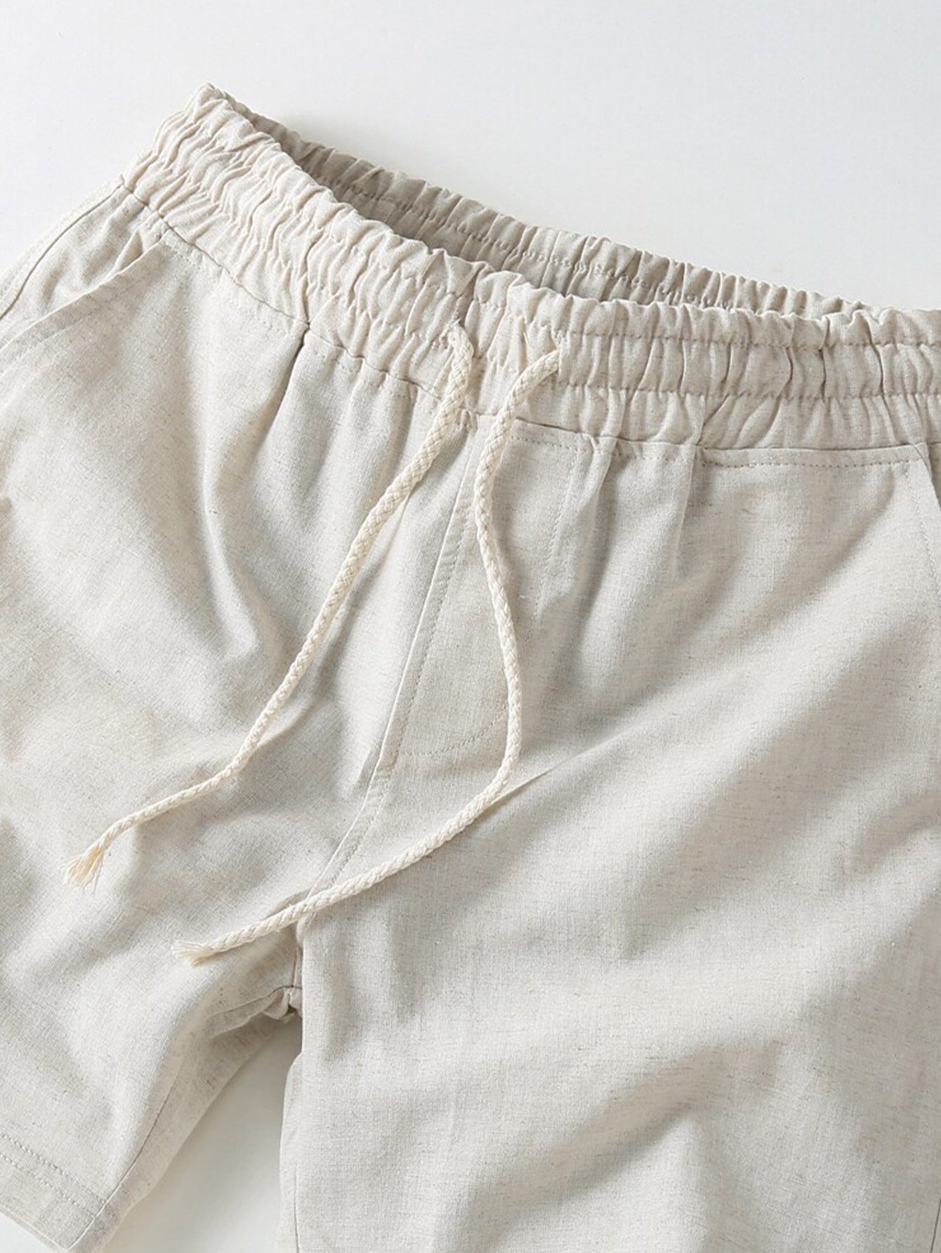 Cotton Linen Drawstring 5" Shorts