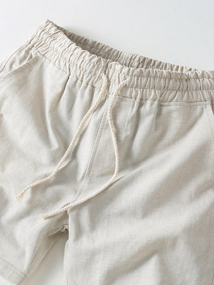 Cotton Linen Drawstring 5" Shorts