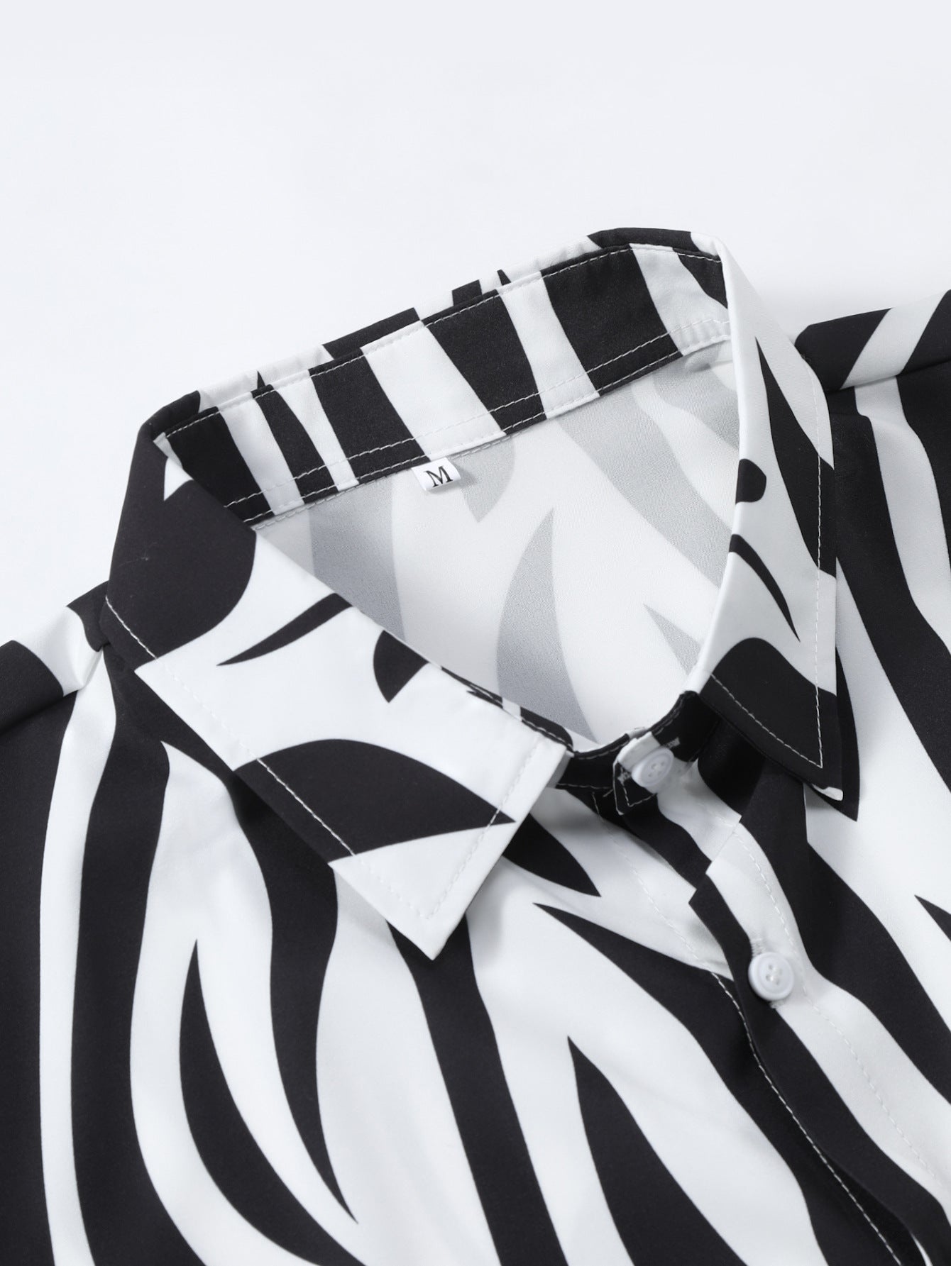 Abstract Print Button Up Shirt