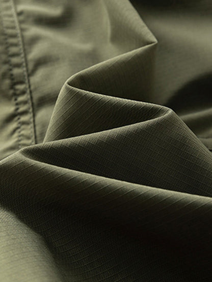 Drawstring Nylon Cargo Shorts