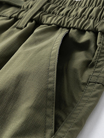 Drawstring Nylon Cargo Shorts