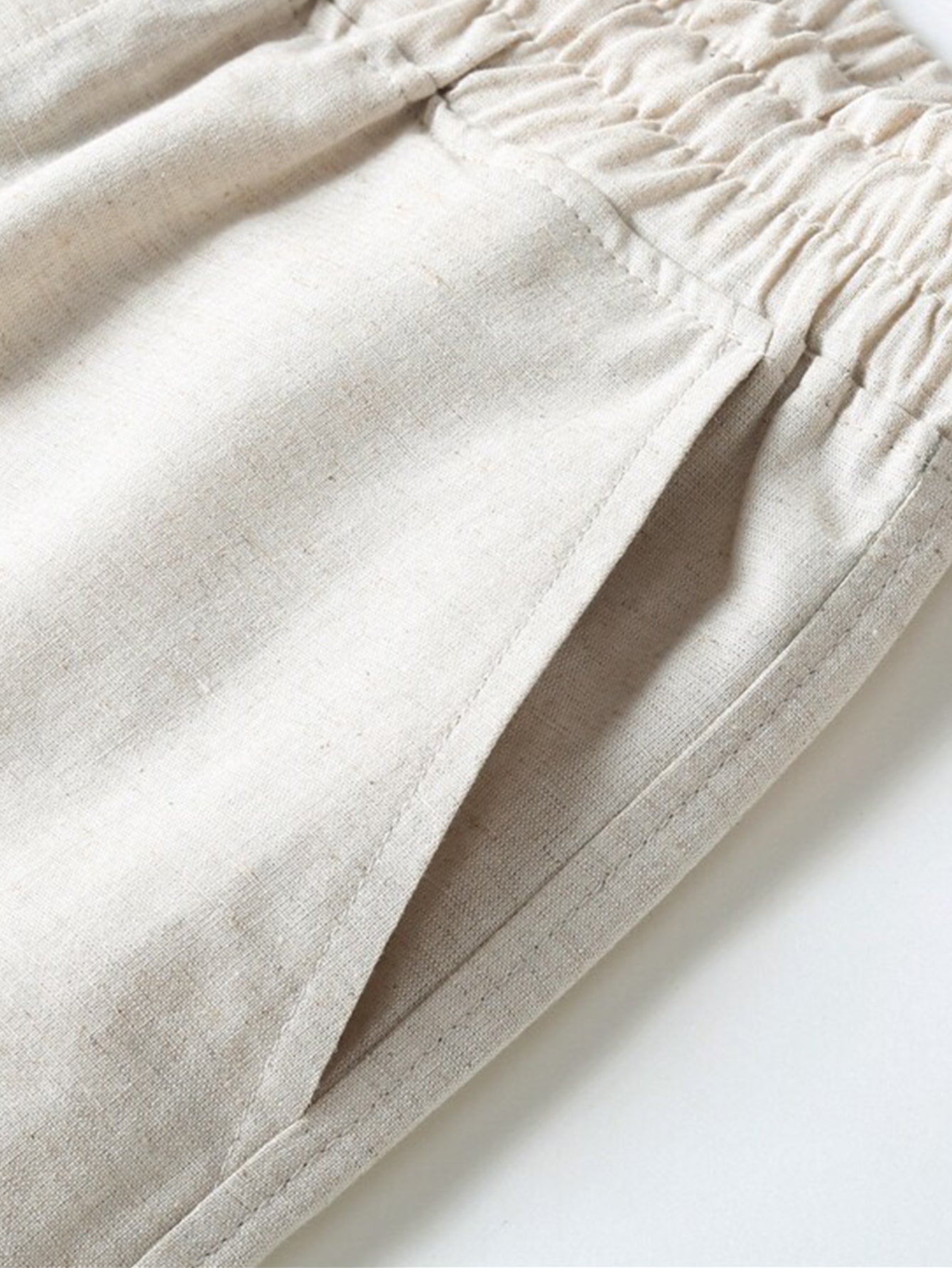 Cotton Linen Drawstring 5" Shorts