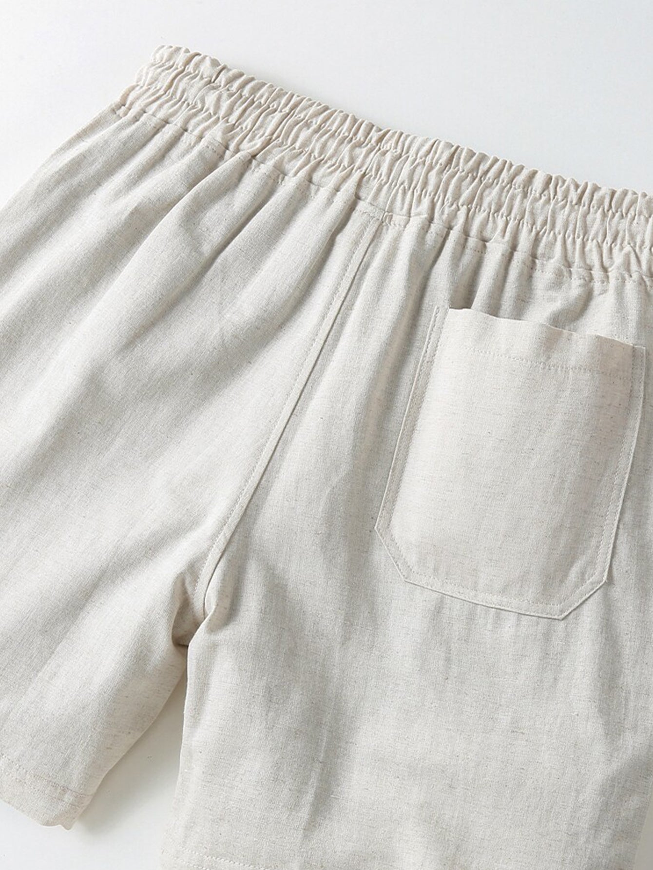 Cotton Linen Drawstring 5" Shorts