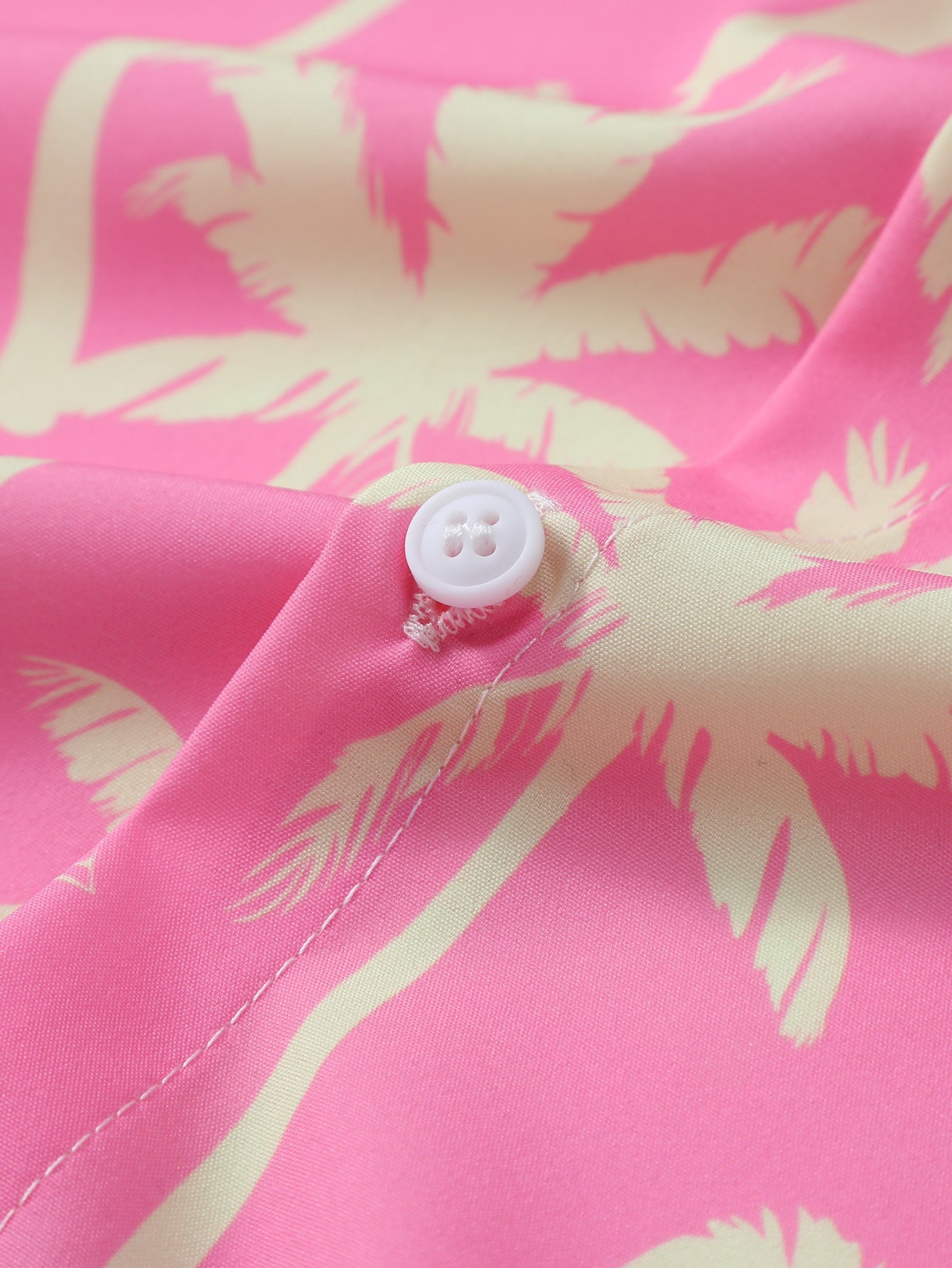 Palm Tree Print Button Up Shirt