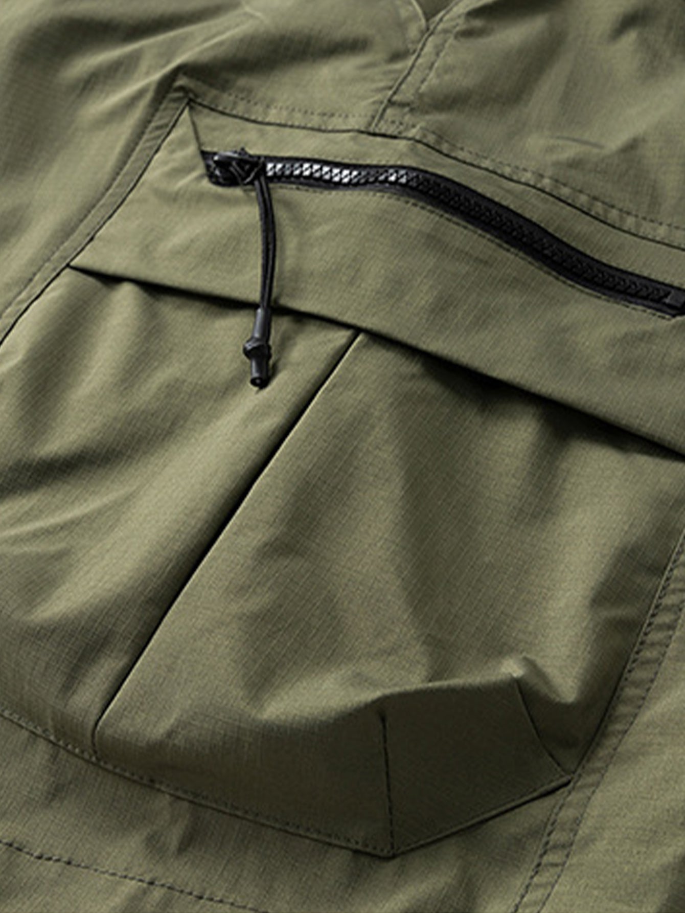 Drawstring Nylon Cargo Shorts
