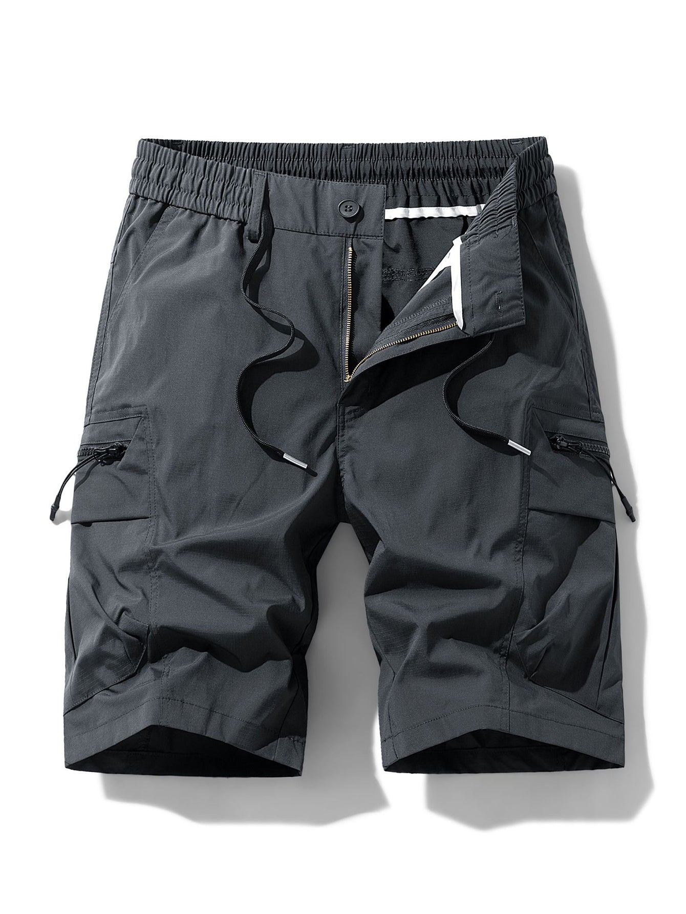 Drawstring Nylon Cargo Shorts