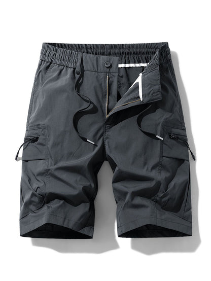 Drawstring Nylon Cargo Shorts