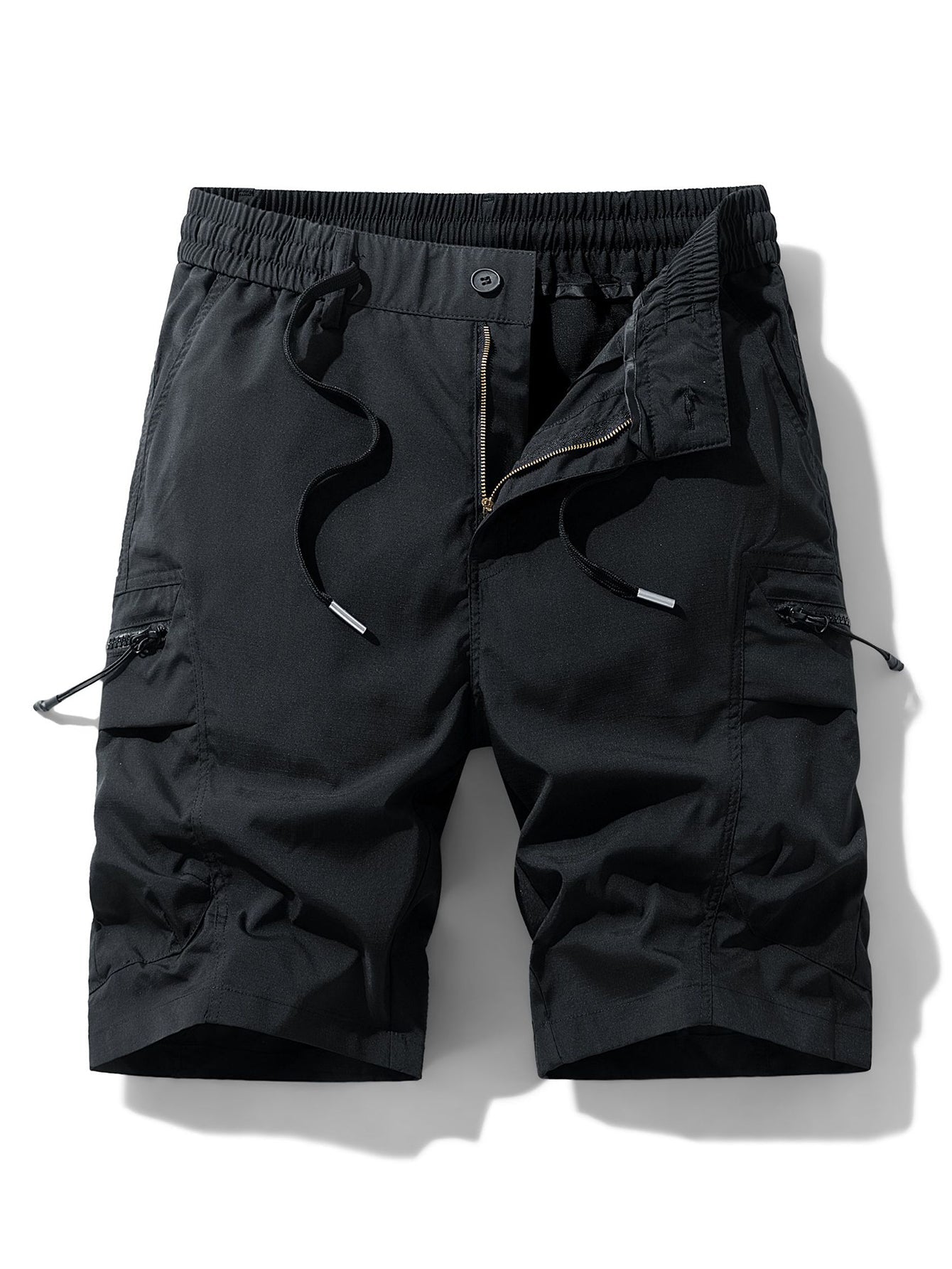 Drawstring Nylon Cargo Shorts