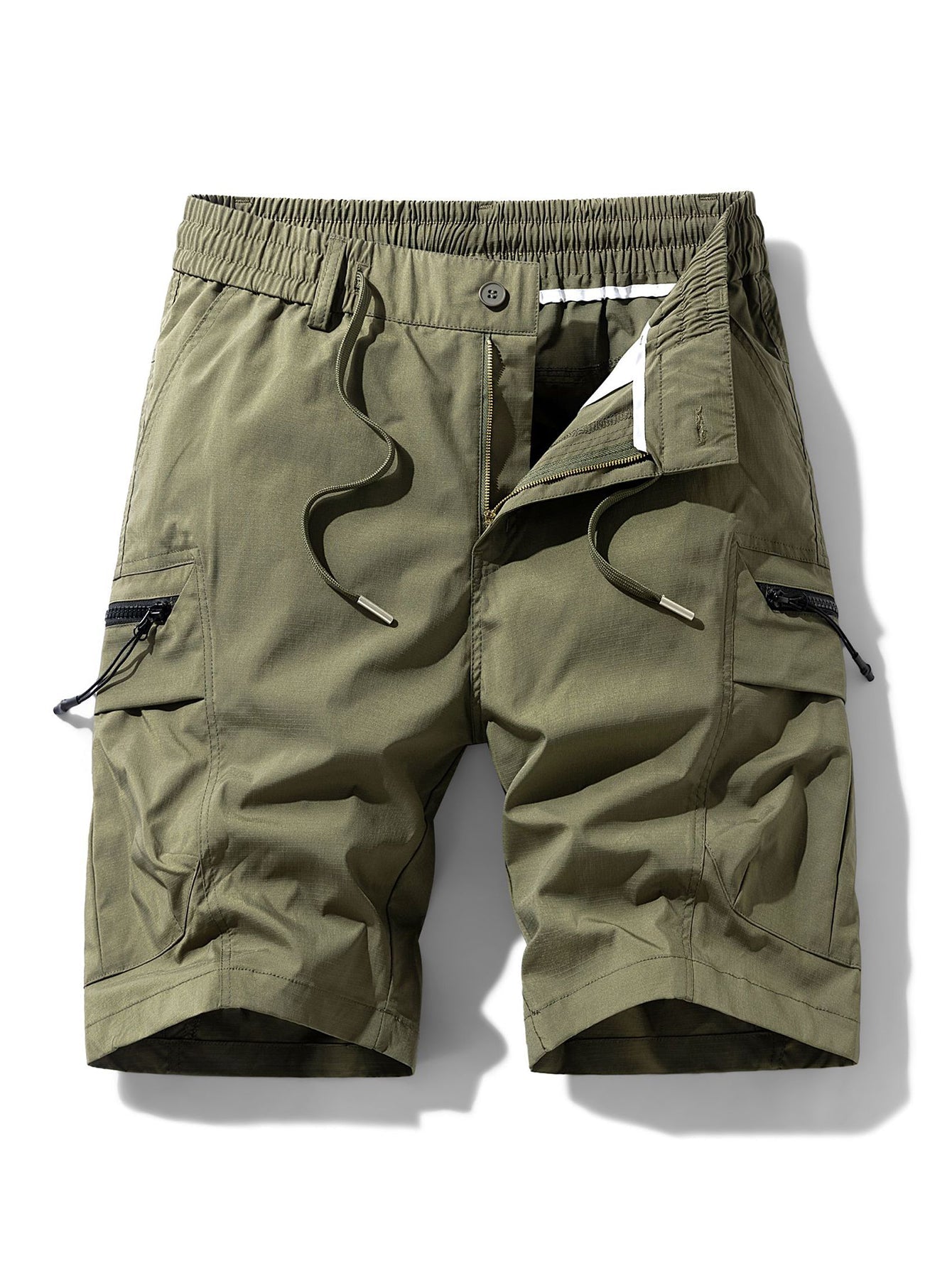 Drawstring Nylon Cargo Shorts