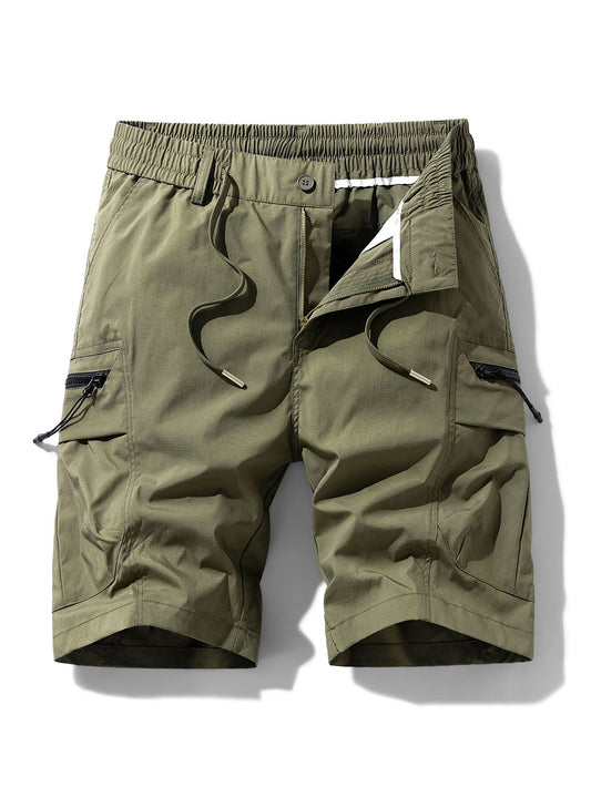 Drawstring Nylon Cargo Shorts