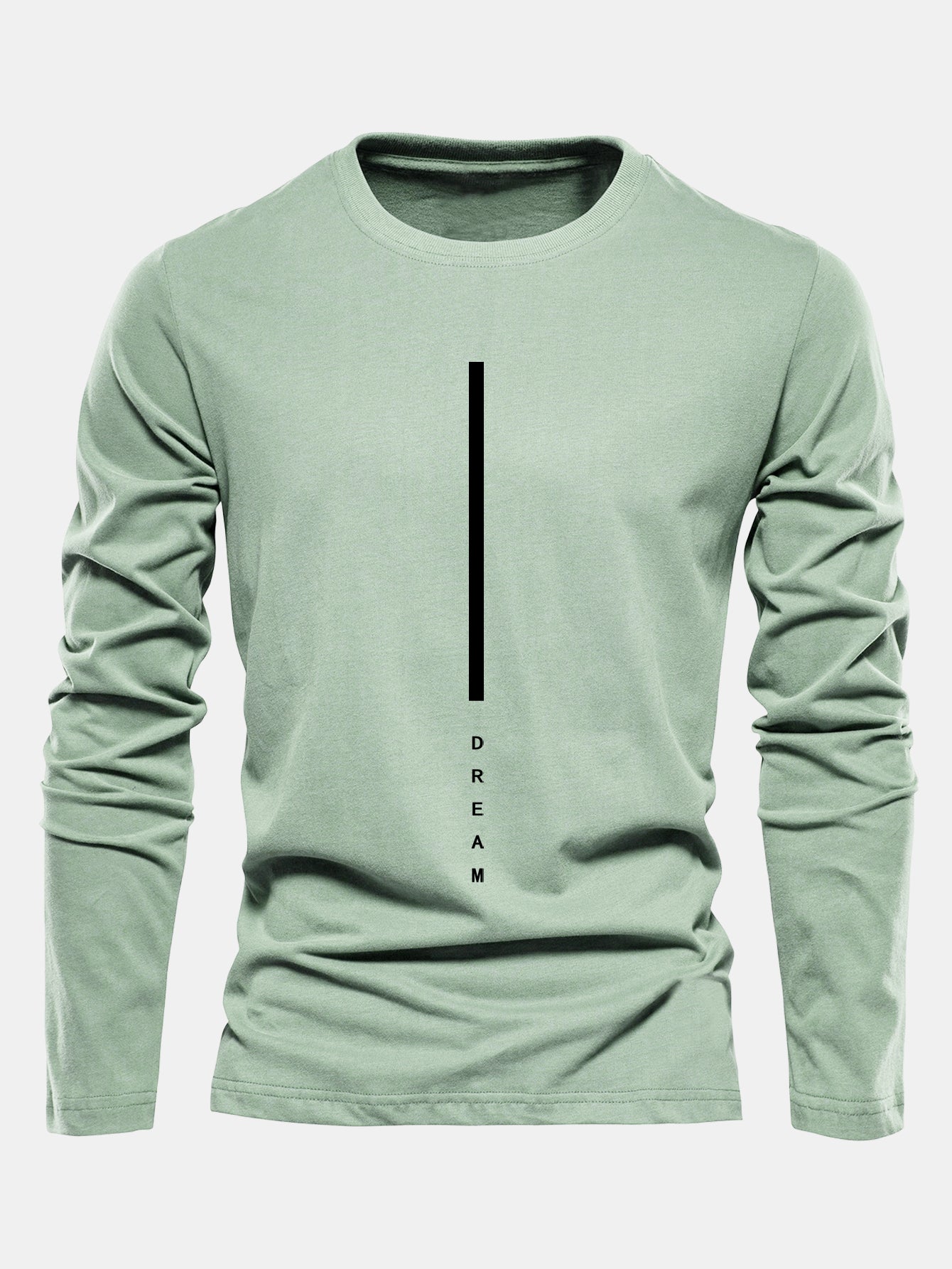 Long Sleeve Dream Stripe Print Cotton T-Shirt