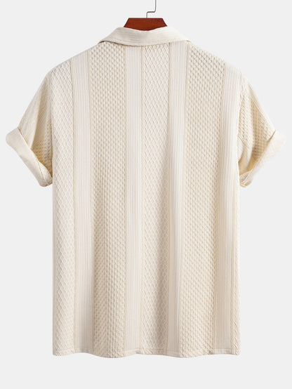 Geometric Jacquard Button Up Shirt