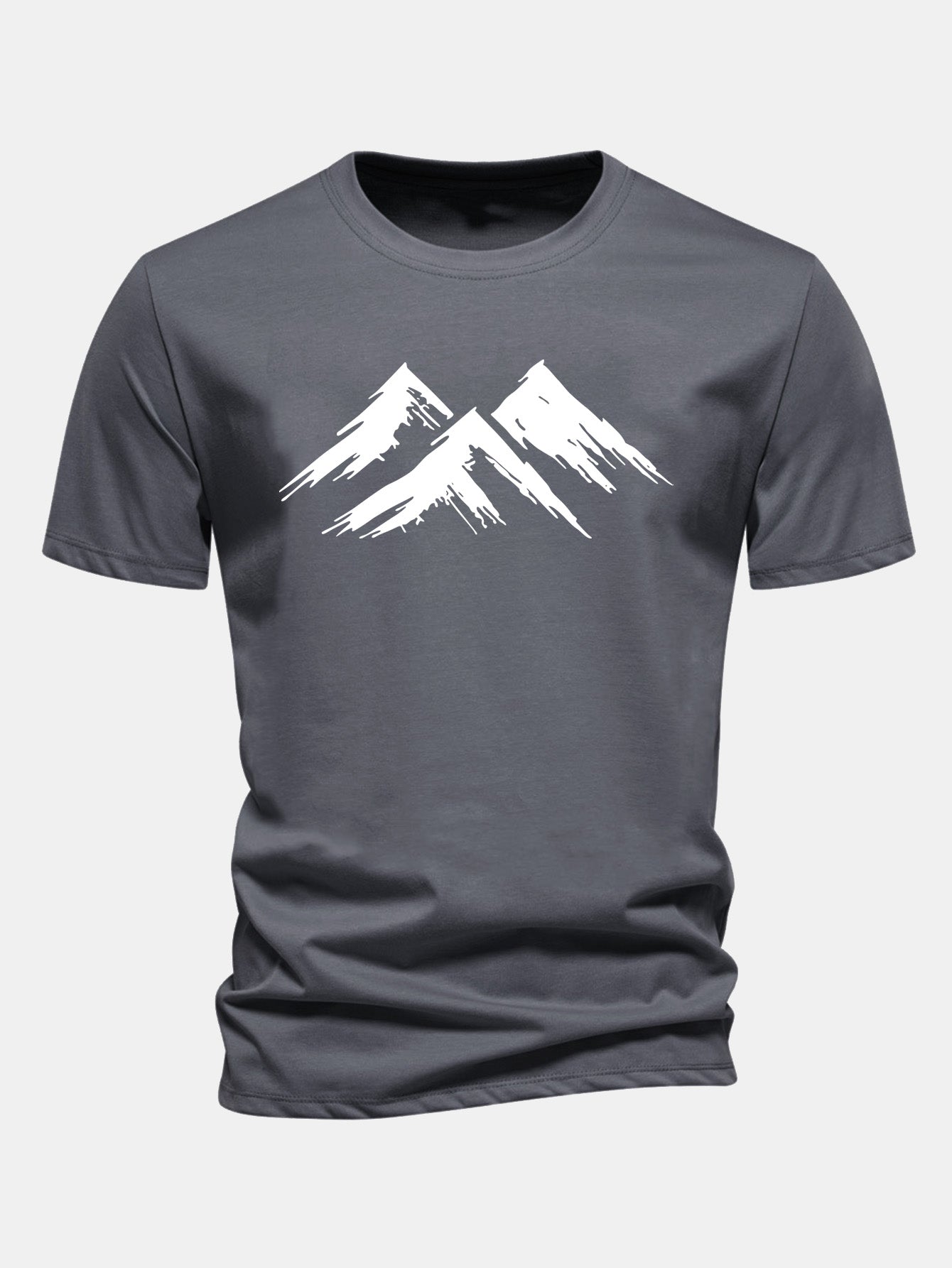 Regular Fit Mountain Print Cotton T-Shirt