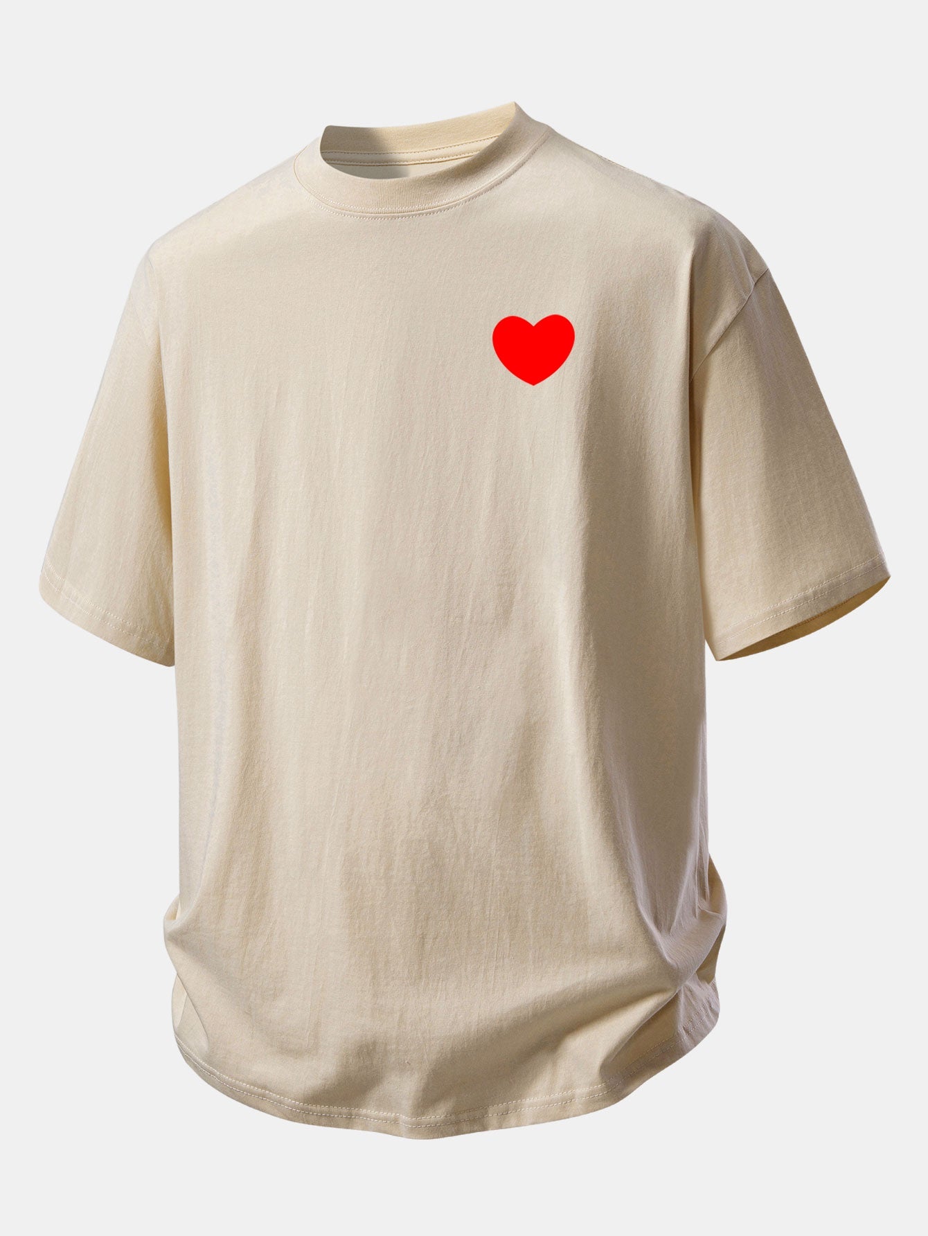 Relax Fit Heart Print Cotton T-Shirt