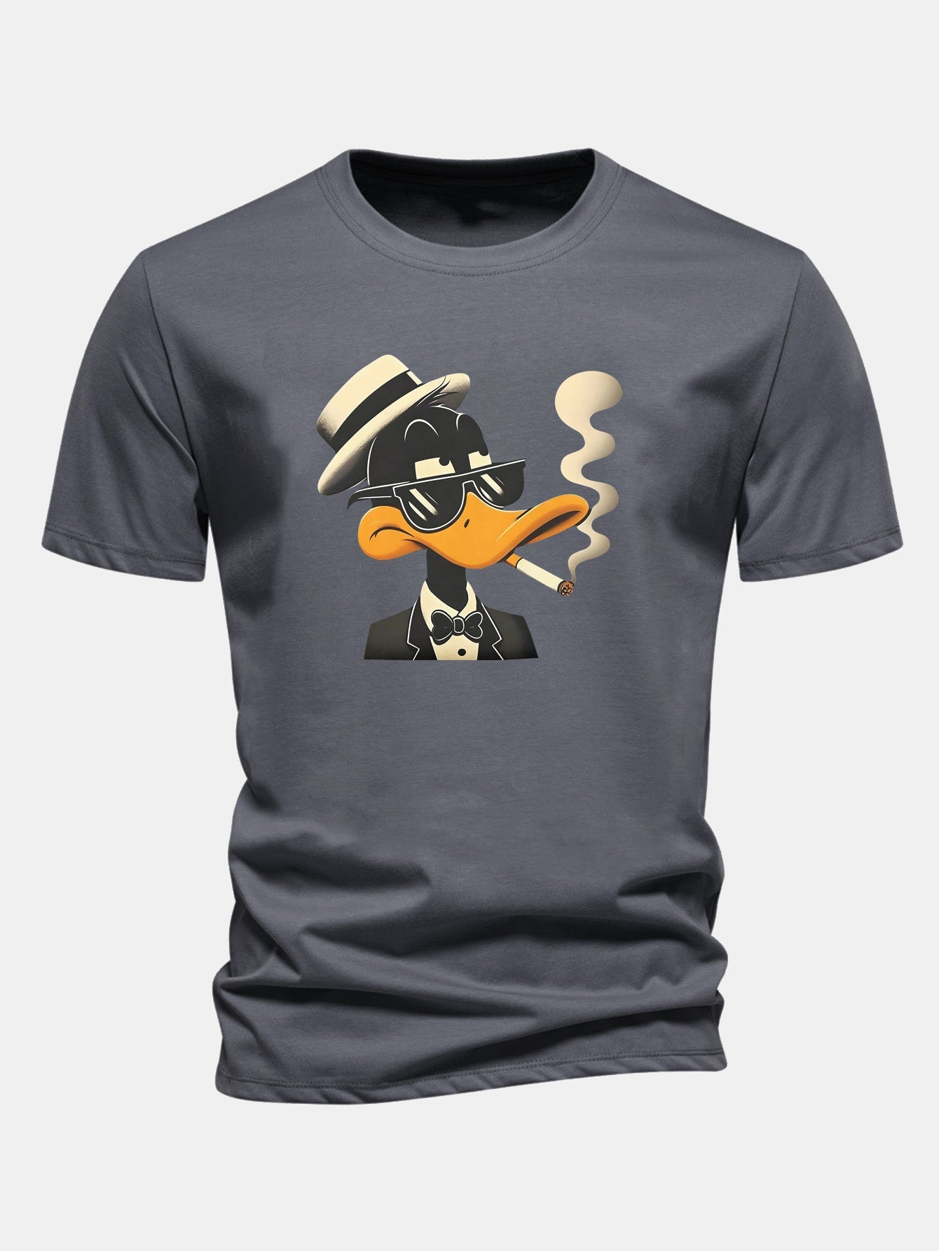 Regular Fit Dapper Duck Print Cotton T-Shirt