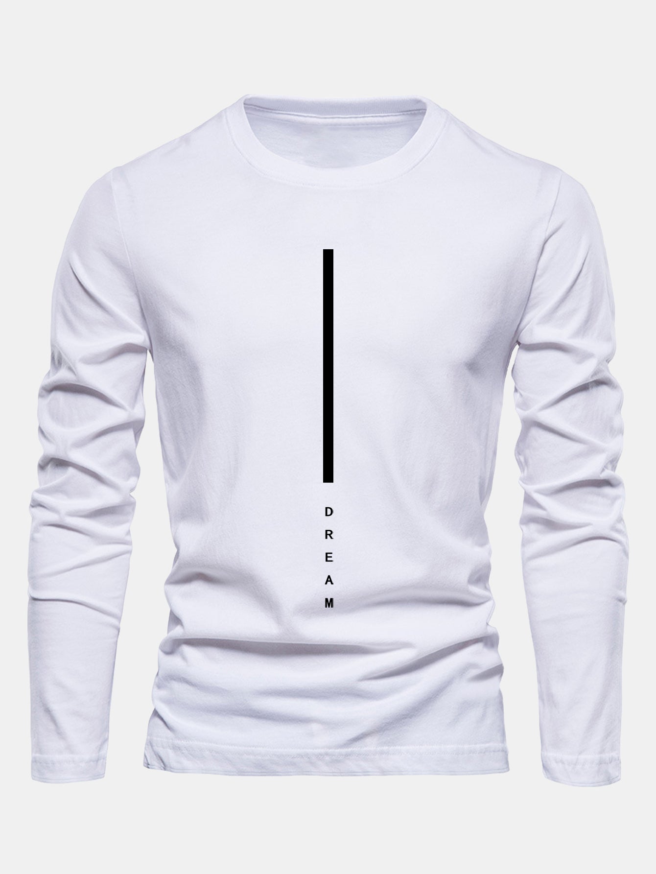 Long Sleeve Dream Stripe Print Cotton T-Shirt