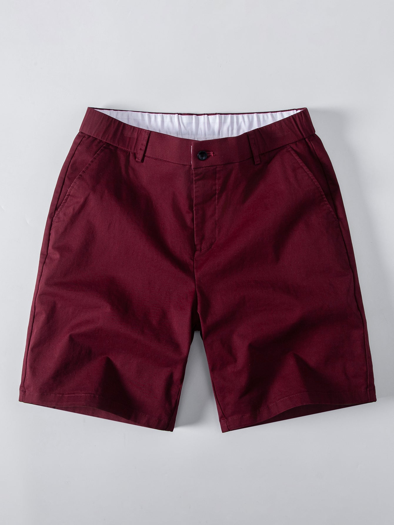 Stripe Button Up Knit Shirt & Elastic Waist Chino Shorts