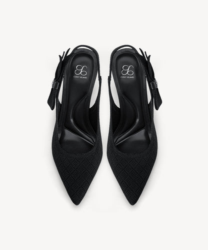 EverLush Bowknot Pointed Toe Heeled Slingback