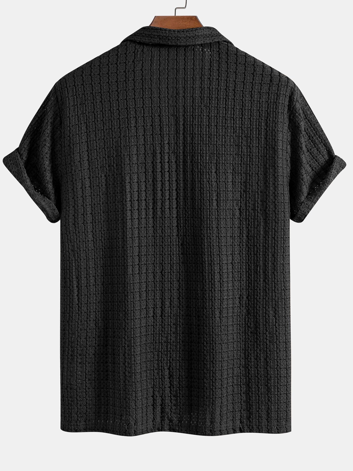 Texture Jacquard Cuban Shirt & Crinkle Textured Straight Leg Pants