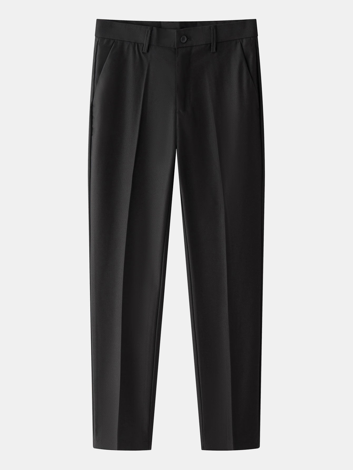 Contrast Trim Textured Zipper Knit Polo & Slim Fit Tapered Trousers