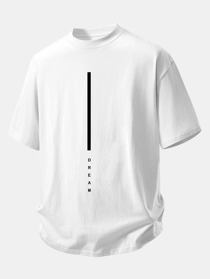 Relax Fit Dream Stripe Print Cotton T-Shirt