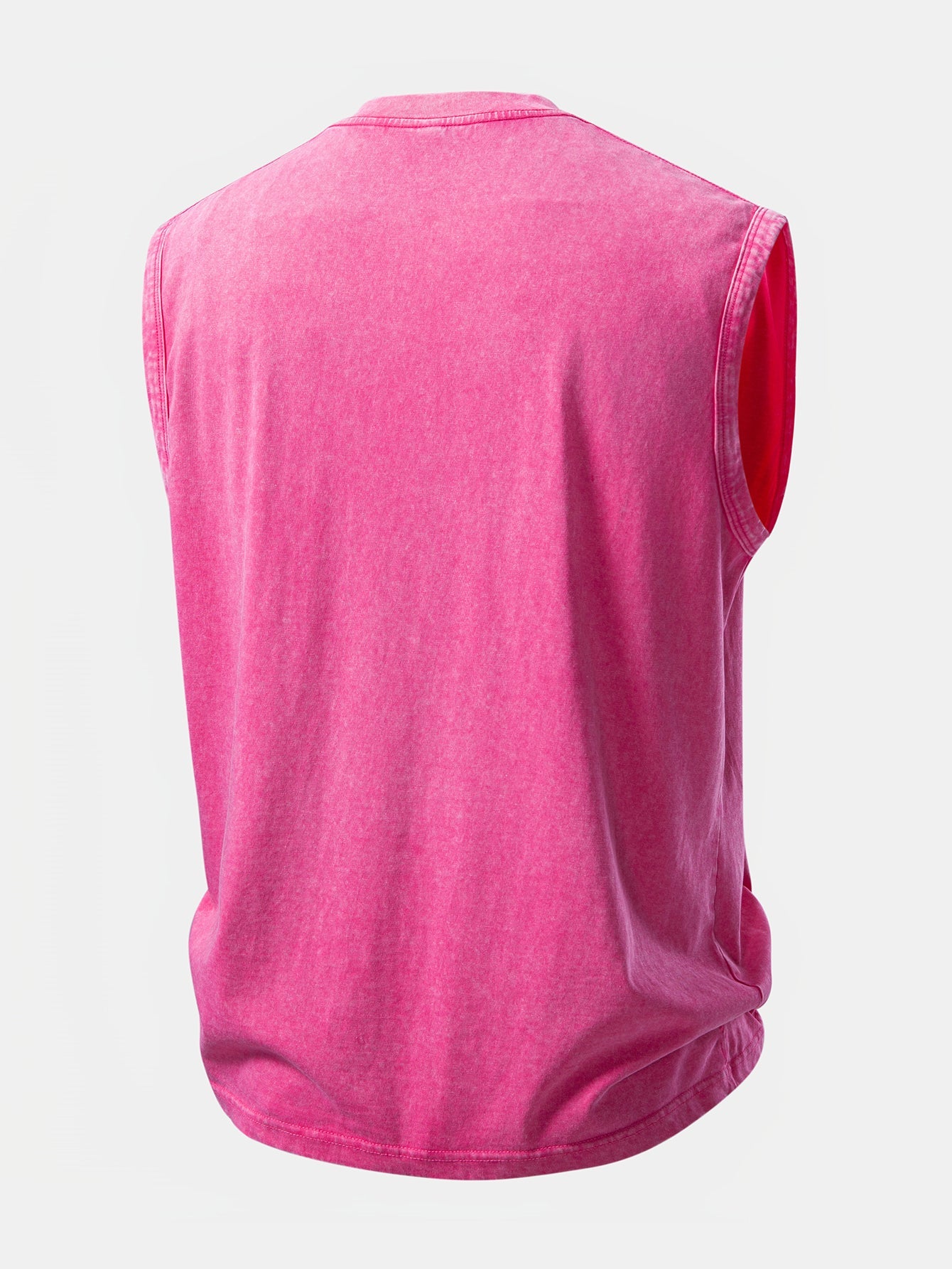 Pink Panther With V Sign Print Washed Distressed Tank Top