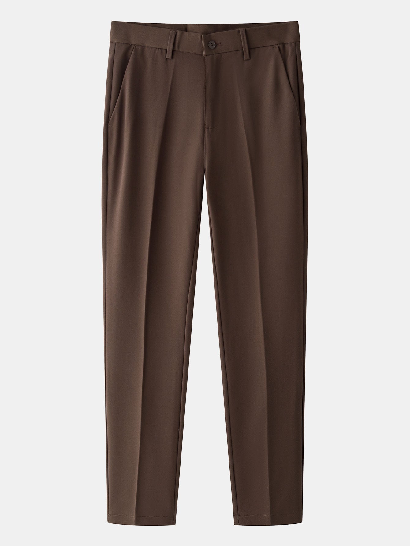 Contrast Trim Textured Zipper Knit Polo & Slim Fit Tapered Trousers