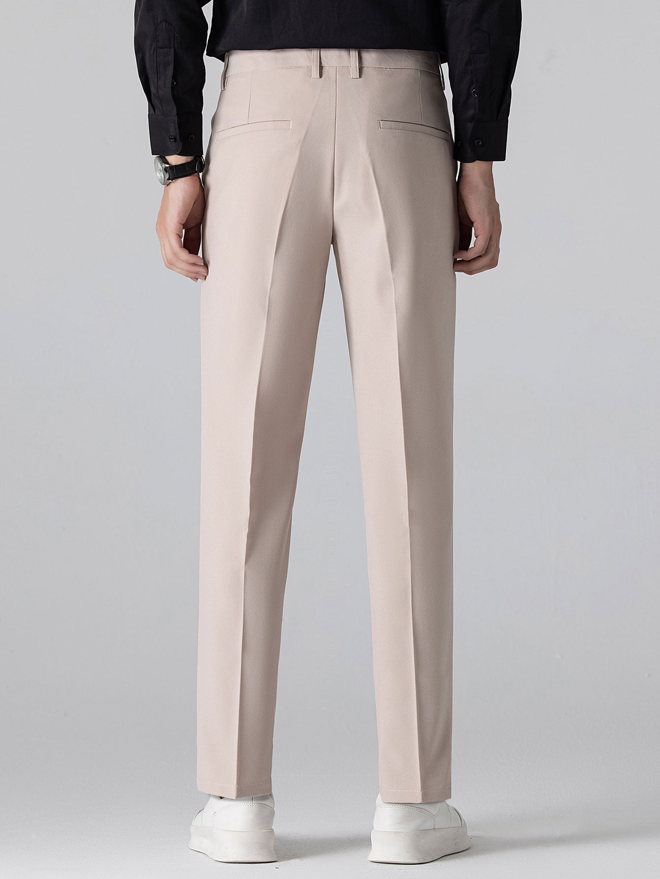 Textured Contrast Crew Neck Knit T-Shirt & Slim Fit Tapered Trousers