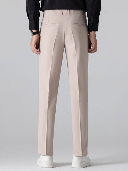 Stripe Button Up Knit Shirt & Slim Fit Tapered Trousers