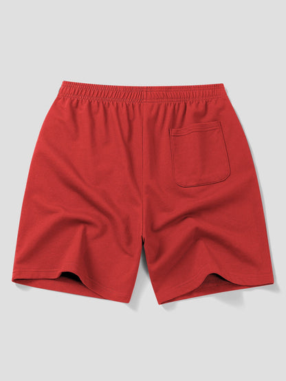 Relax Fit Red Hat Ghost Print Cotton T-Shirt & Cotton Drawstring 7" Shorts